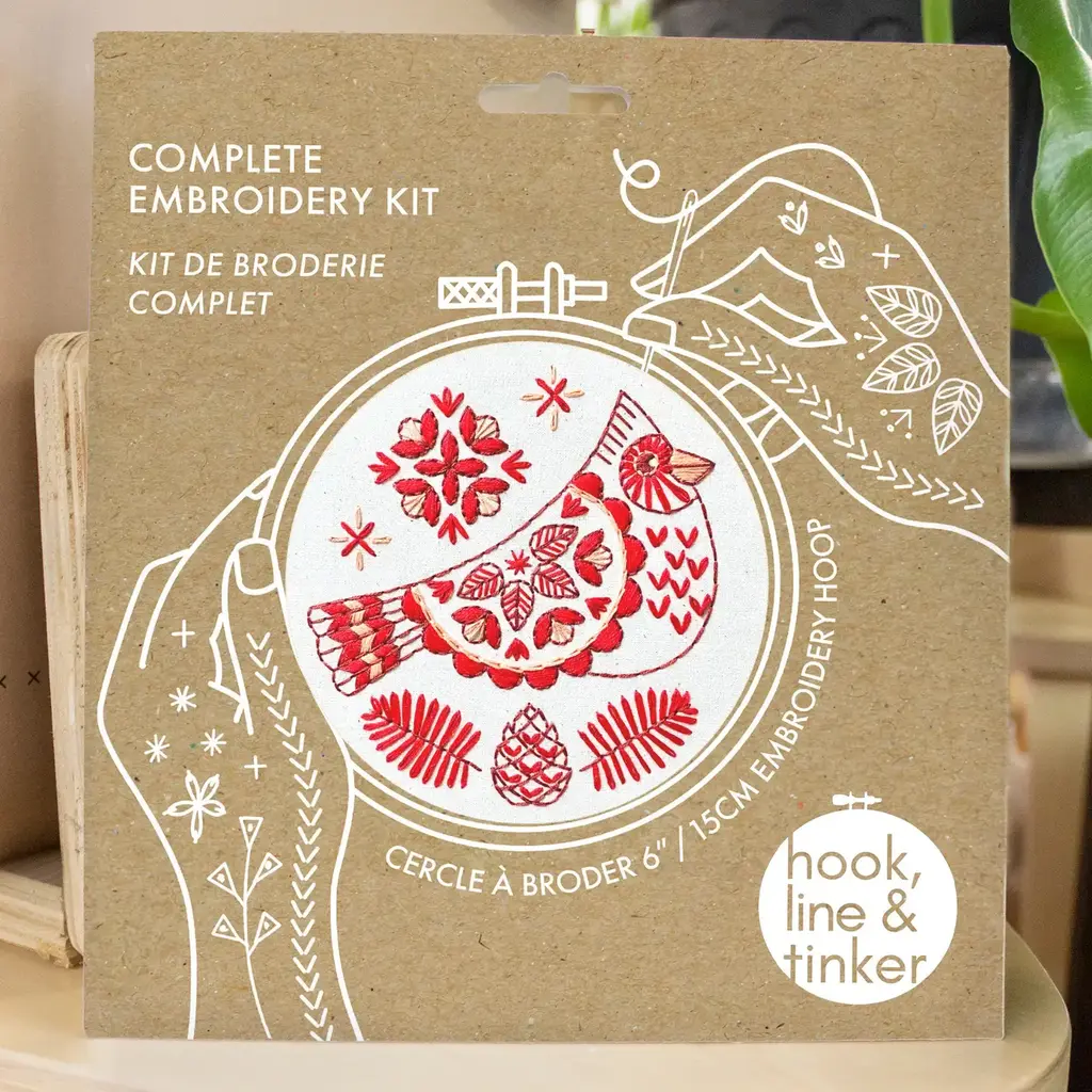 Hook, Line & Tinker Cardinal Complete Embroidery Kit