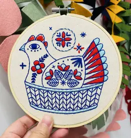 Hook, Line & Tinker French Hen Complete Embroidery Kit