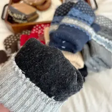 Gloving - Unisex Warm Snowflake Knit Mittens - Beige