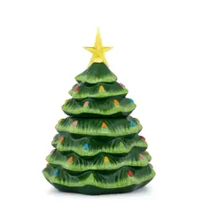 Mr. Christmas 13" Lit Nostalgic Cookie Jar - Green Tree