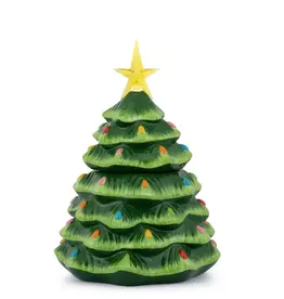 Mr. Christmas 13" Lit Nostalgic Cookie Jar - Green Tree