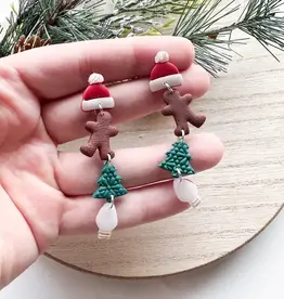 Design With Purpose Christmas Danglers - Red & Green Studs, Silver