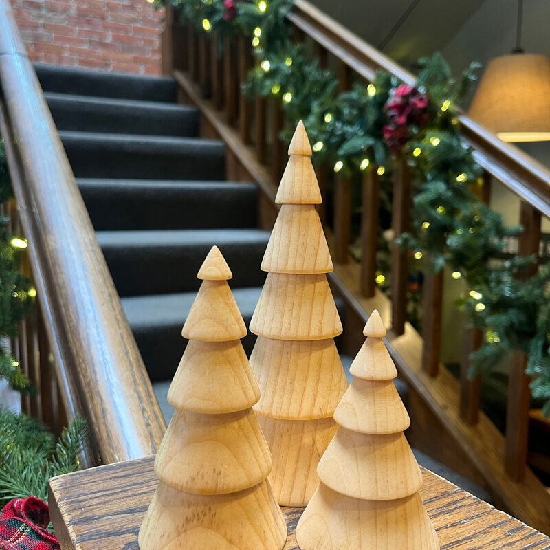 Wood Turned Tree Set of 3