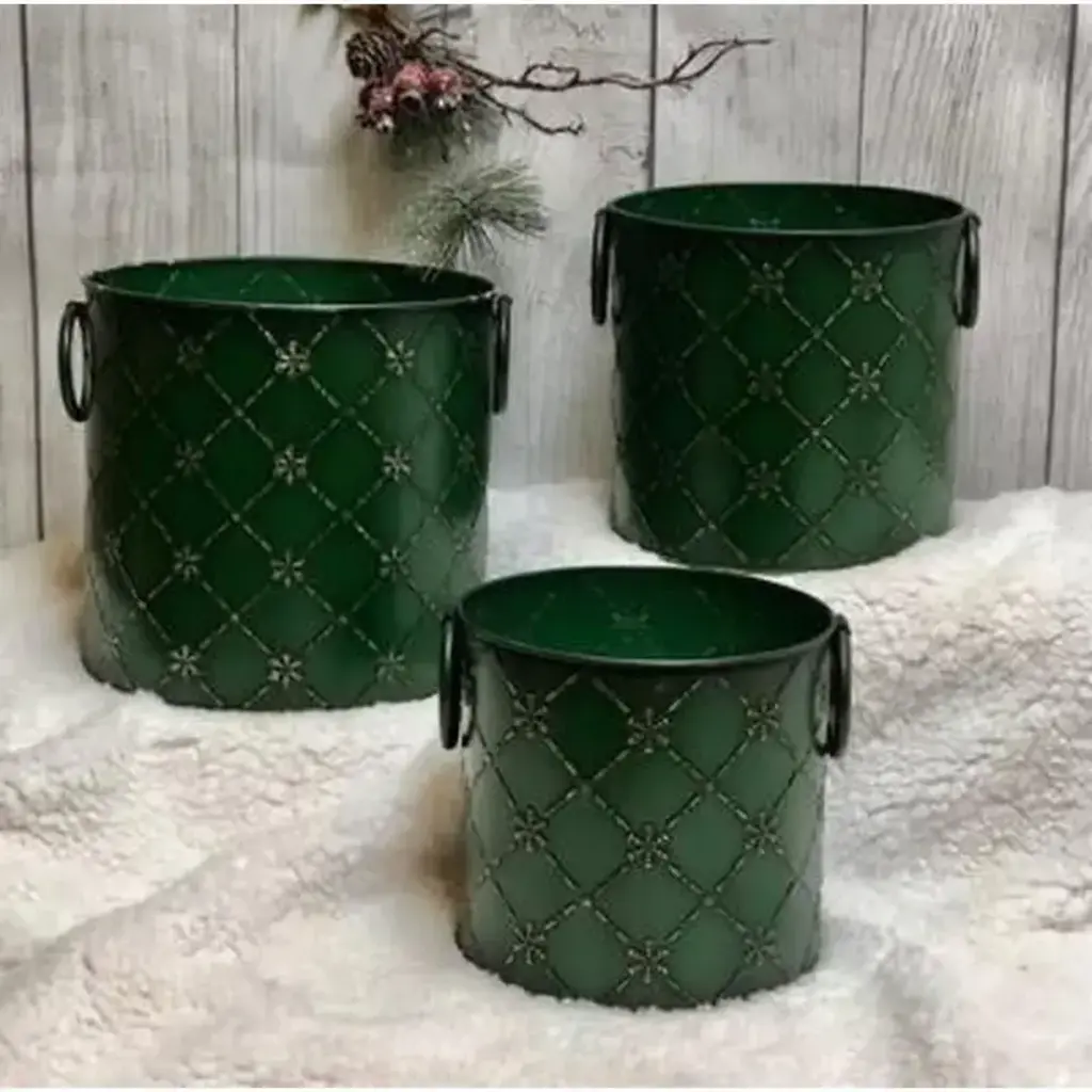 DNS Designs Green Snowflake Pattern Bucket - Small