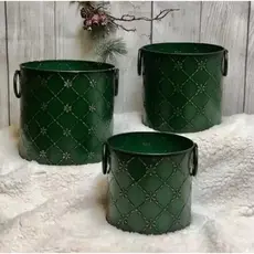 DNS Designs Green Snowflake Pattern Bucket - Small