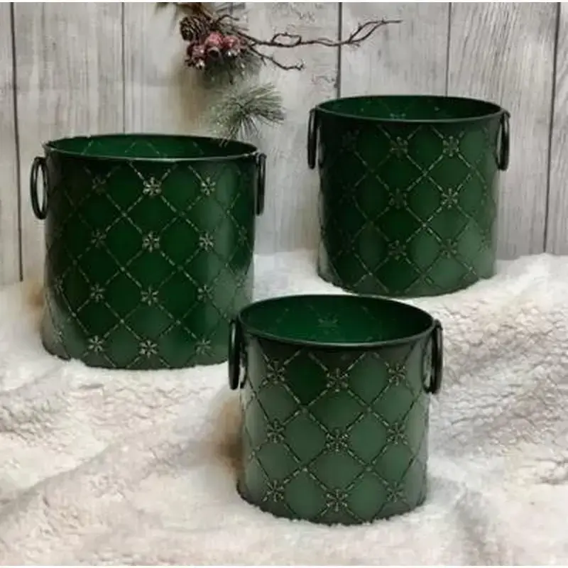 DNS Designs Green Snowflake Pattern Bucket - Small