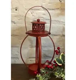 DNS Designs Red Distressed Round Lantern