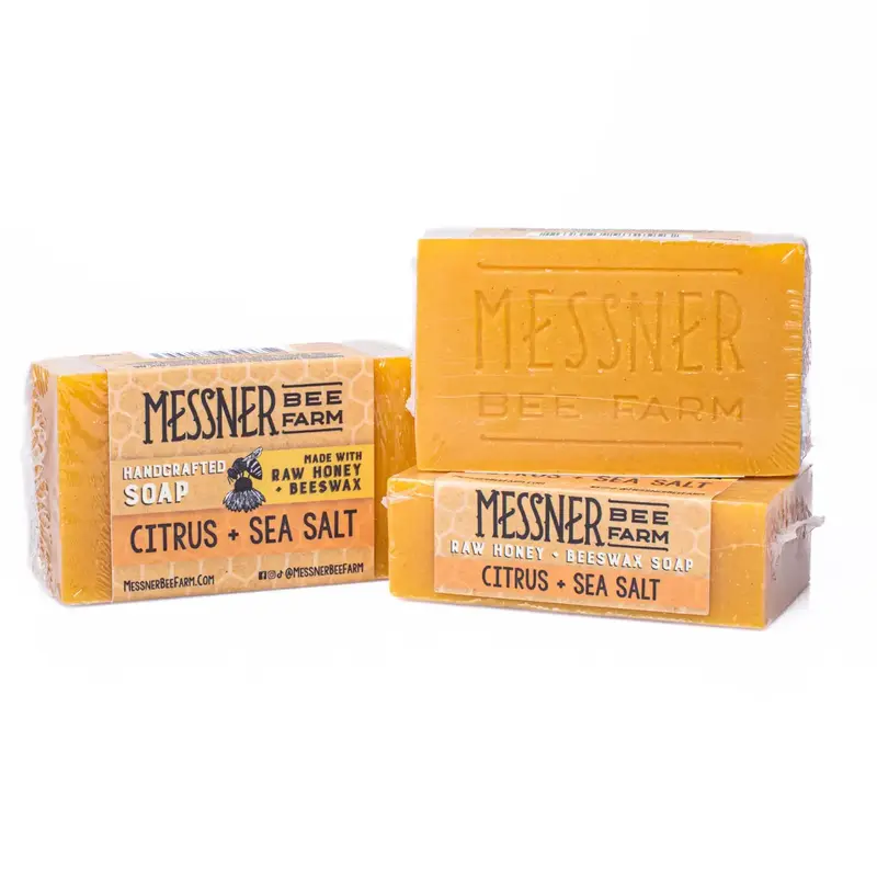 Messner Bee Farm Citrus Sea Salt Soap - Made with Raw Honey and Beeswax