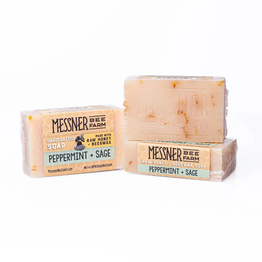 Peppermint Sage Soap - Made with Raw Honey and Beeswax