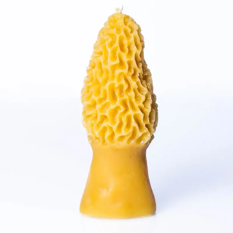 Morel Mushroom Candle - 100% Beeswax - Handmade