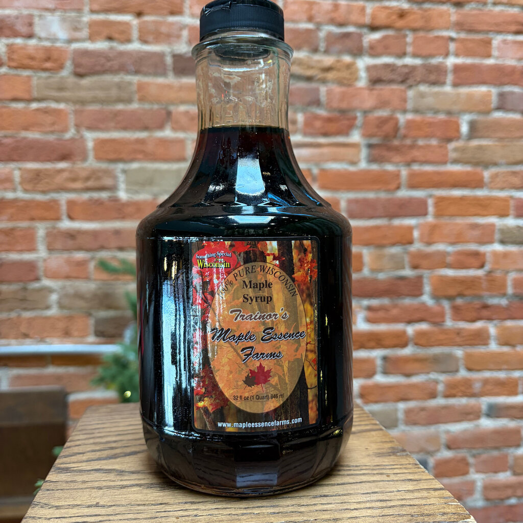 Trainor's Maple Essence Farms Wisconsin Pure Maple Syrup - 1 Quart Glass