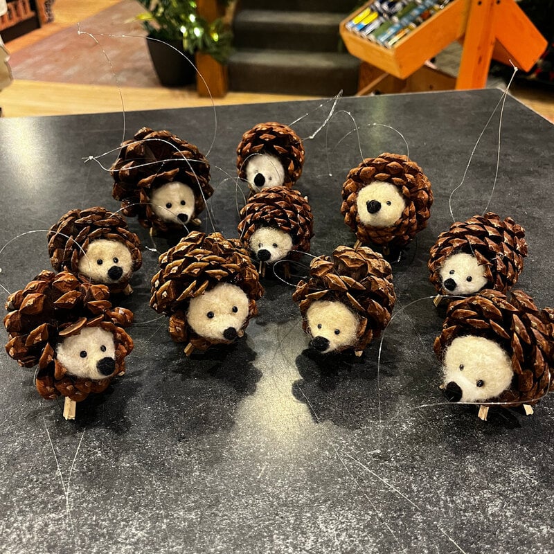 Analisa DeGrave Hedgehog Pinecone Ornament