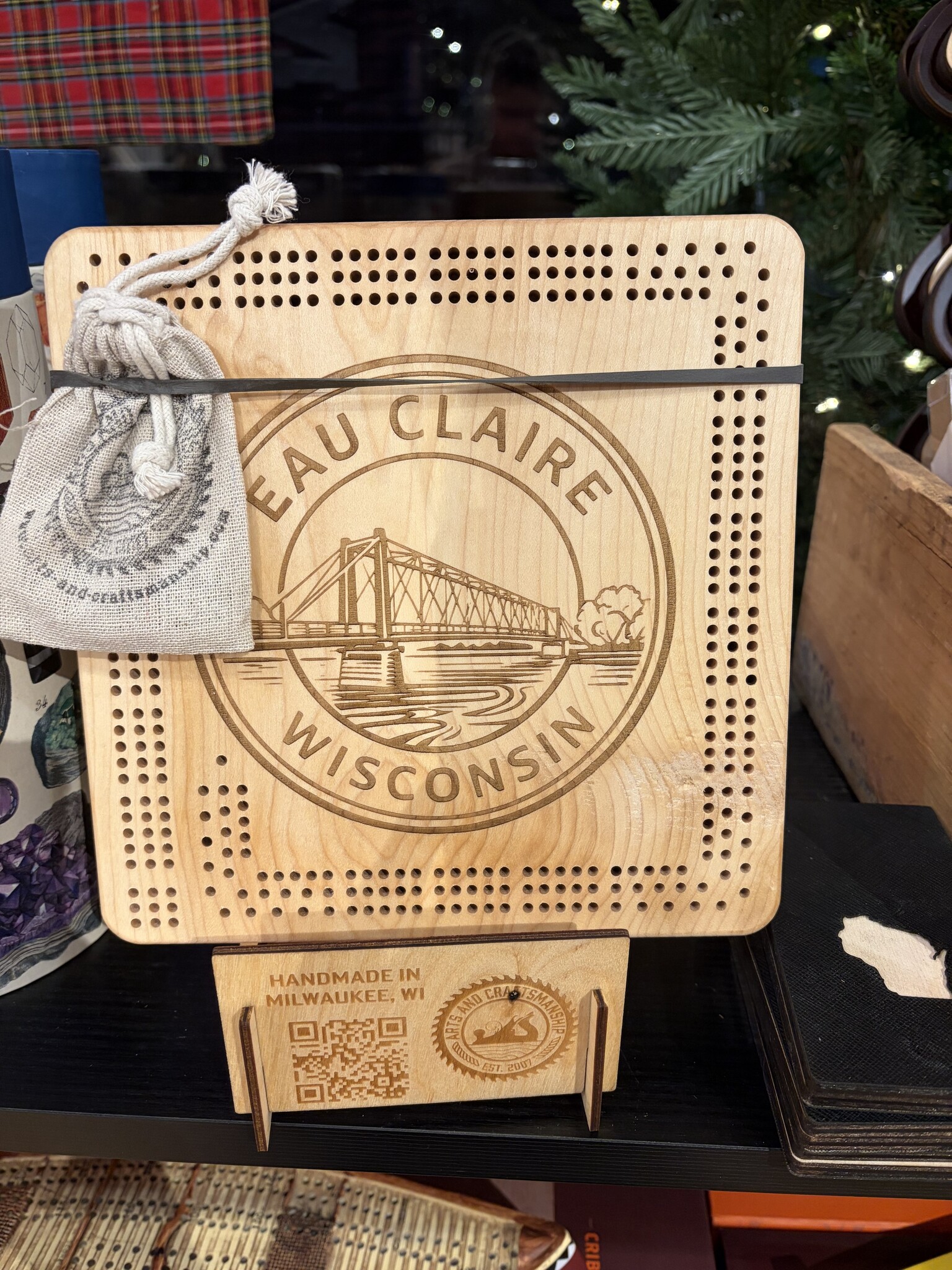 Eau Claire Bridge Cribbage Board - The Local Store