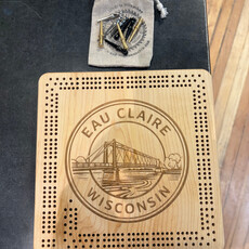 Arts and Craftsmanship Eau Claire Bridge Cribbage Board