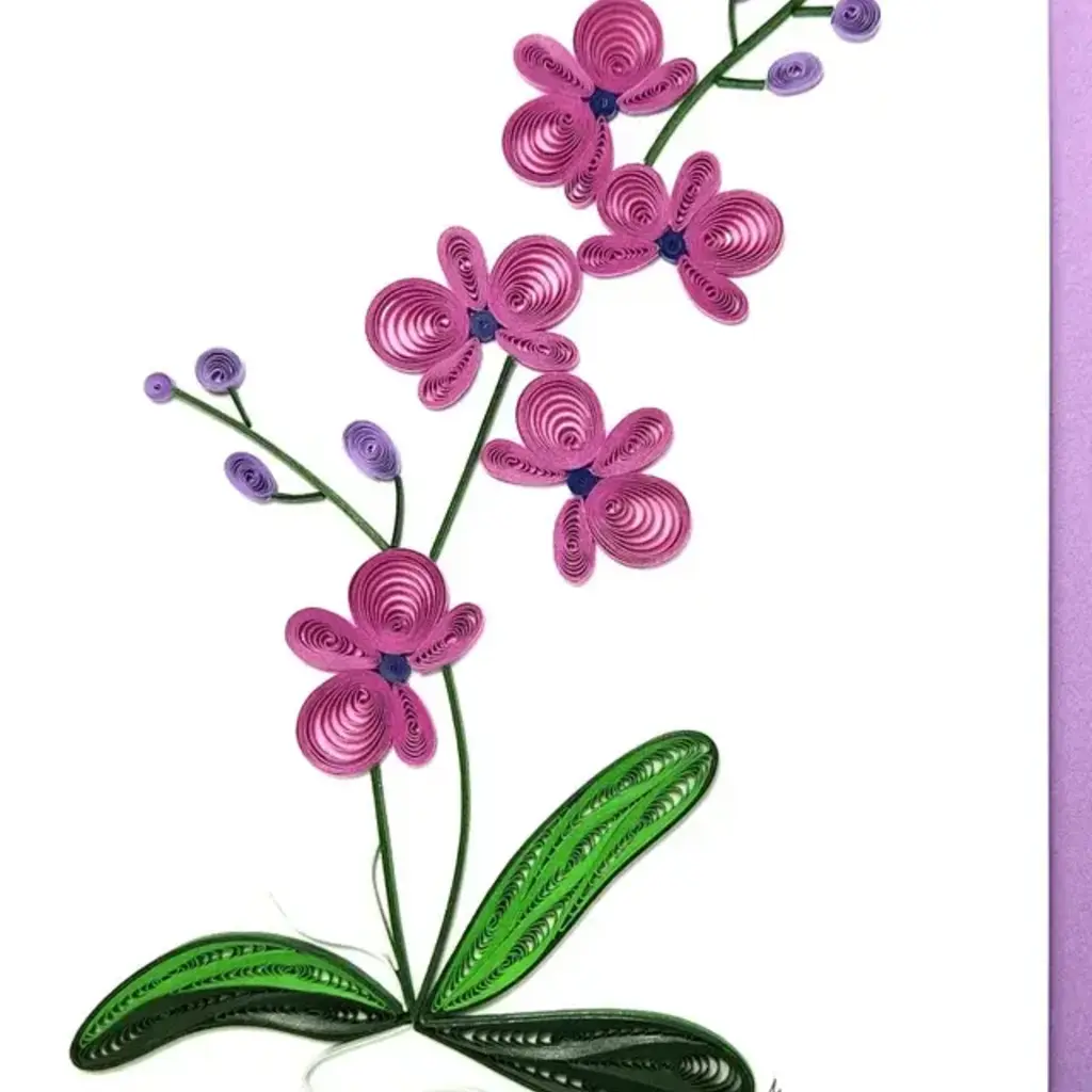 Iconic Quilling Quilling Greeting Card Purple Orchid