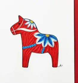 Iconic Quilling Quilling Greeting Card Red Dala Horse
