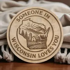 Ellie Joe Design Co. Wood Magnet - Someone in Wisconsin Loves You