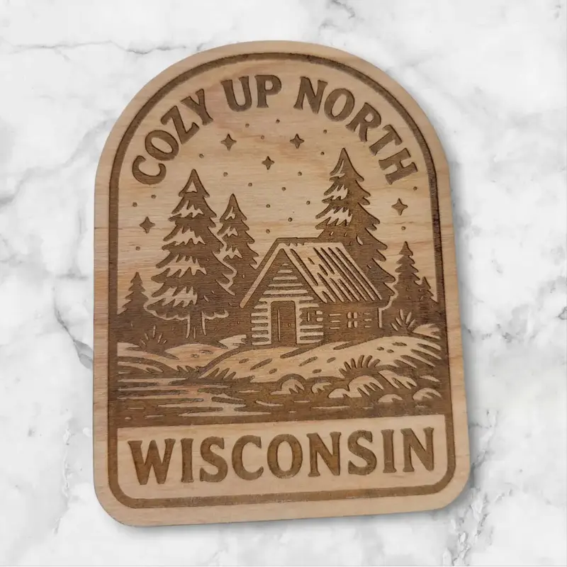 Ellie Joe Design Co. Wood Magnet - Cozy Up North Wisconsin