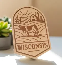 Ellie Joe Design Co. Wood Magnet - Wisconsin Farm Scene