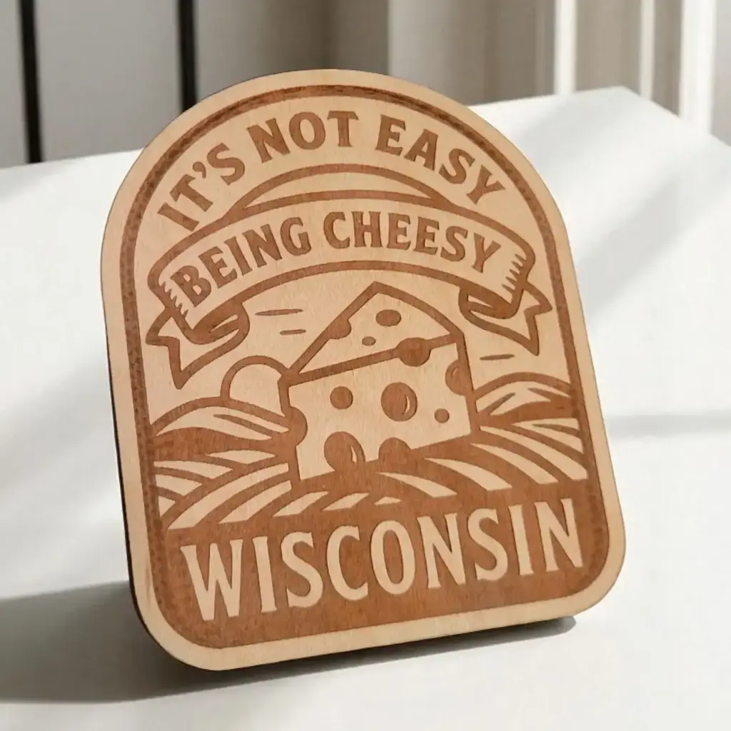 Ellie Joe Design Co. Copy of Wood Magnet - Wisconsin Farm Scene