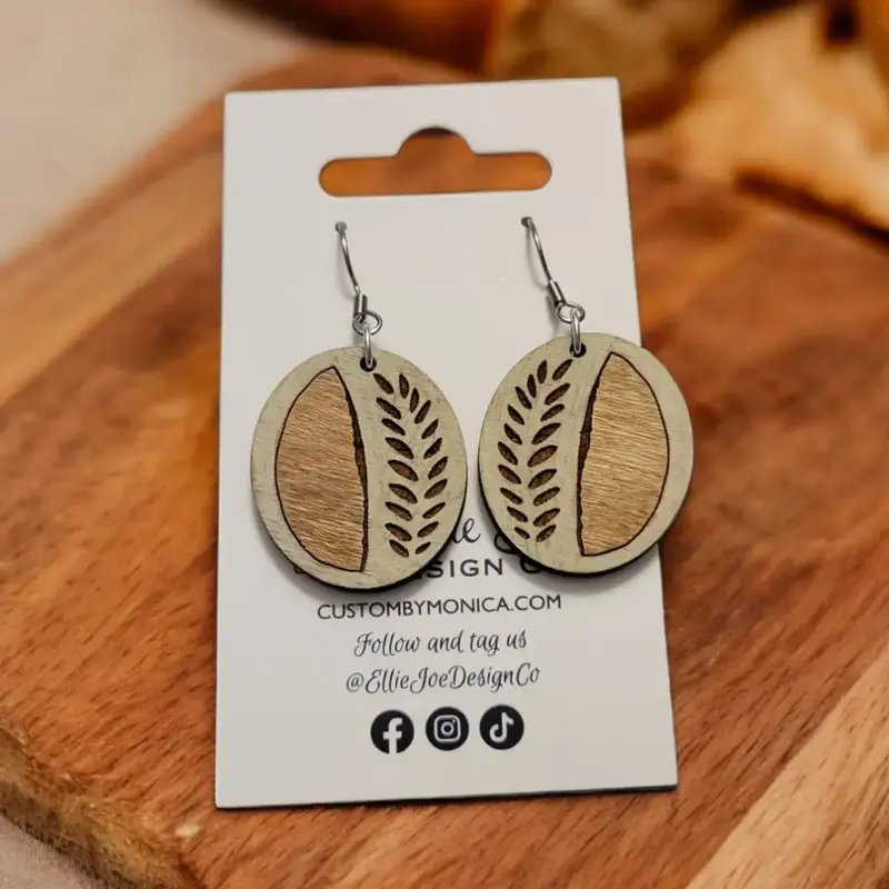 Ellie Joe Design Co. Wood Earrings - Sourdough Dangles