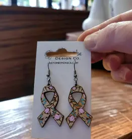 Ellie Joe Design Co. Wood Earrings - Floral Ribbon Dangles
