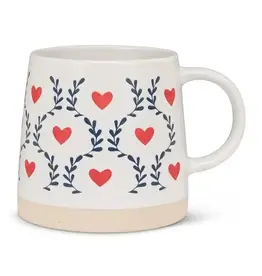 Abbott Wide Base Mug with Scandi Hearts & Leaves