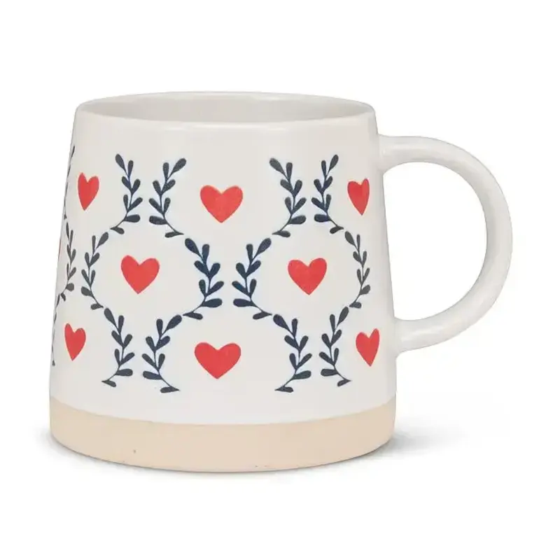 Abbott Wide Base Mug with Scandi Hearts & Leaves