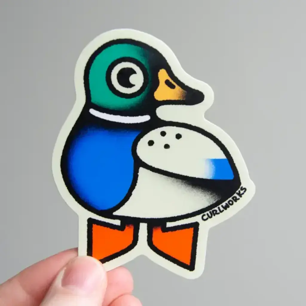 Curlworks Mallard Duck - 3" Vinyl Sticker