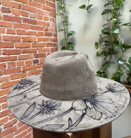 Crafty Little B Crafty Little B - Hand Burned Hat,  Green Wildflower