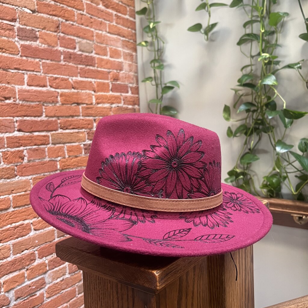 Crafty Little B Crafty Little B - Hand Burned Hat, Red