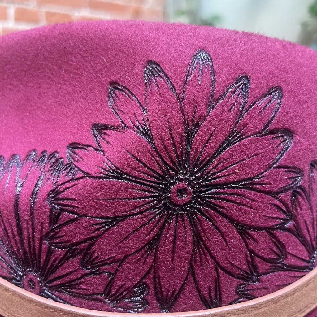 Crafty Little B Crafty Little B - Hand Burned Hat, Red