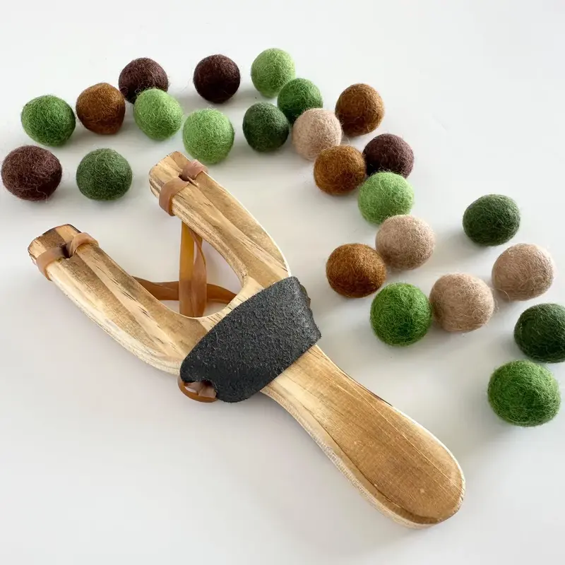 Wool Jamboree Camouflage Slingshot And Felt Ball Set
