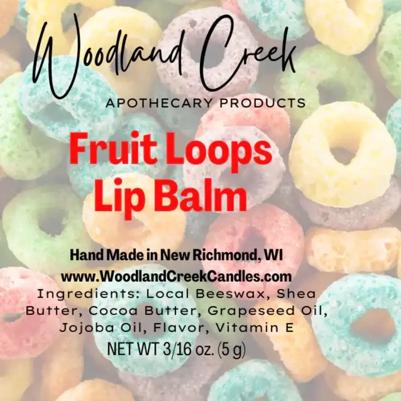 Woodland Creek Candles (Andy Lindloff) Lip Balm - Fruit Loops