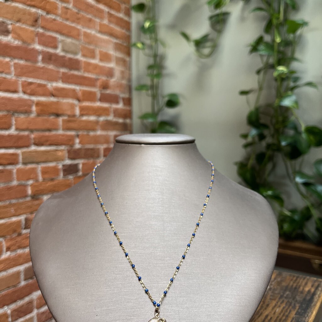 Helen Wang Jewelry Necklace - 14k Gold Filled Lapis Lazuli Bronze Elephant