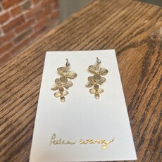 Helen Wang Jewelry Earrings - 24k Gold Swiss Blue Topaz Flowers