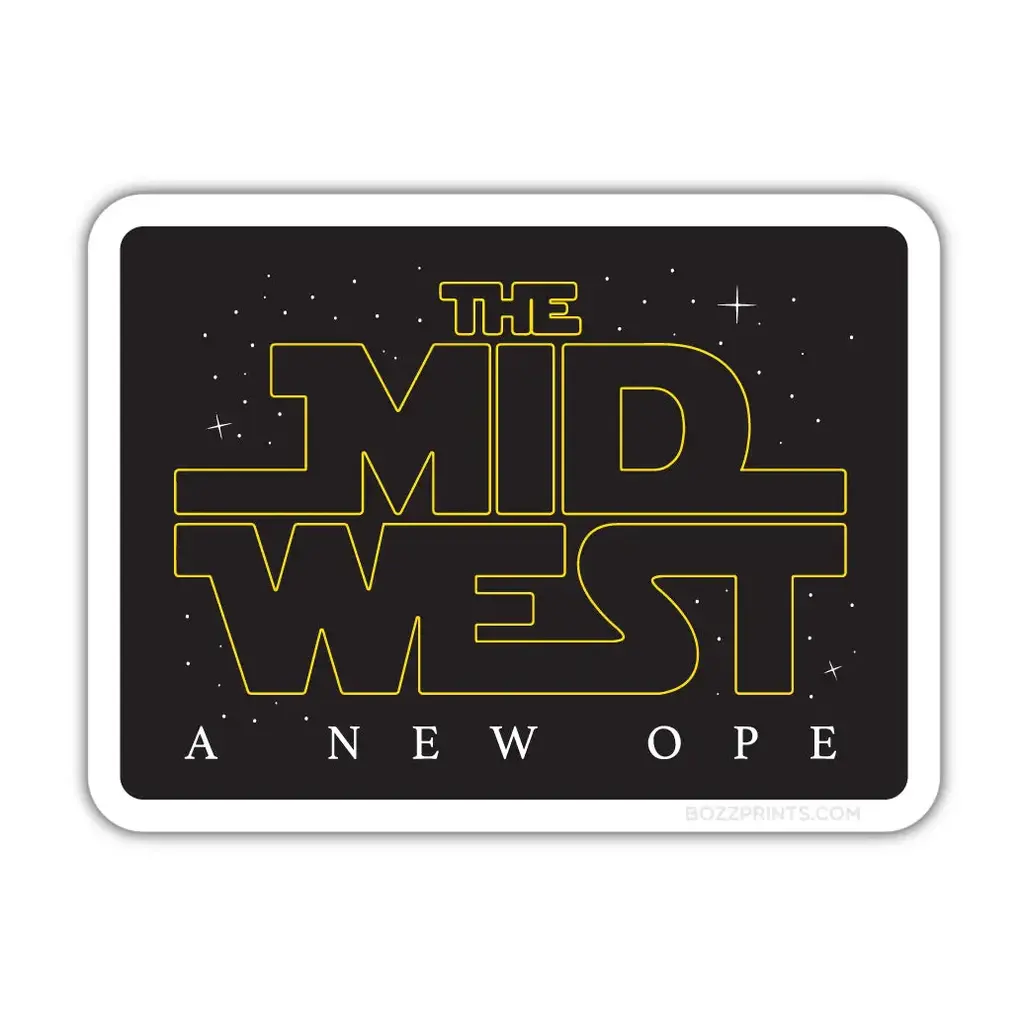 Bozz Prints The Midwest A New Ope Sticker