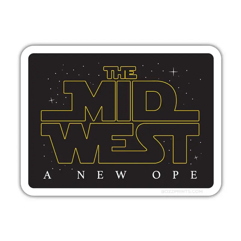 Bozz Prints The Midwest A New Ope Sticker