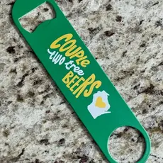 Flags Over Wisconsin Couple Two Tree Beers Pro Bottle Opener 7" Stainless Steel