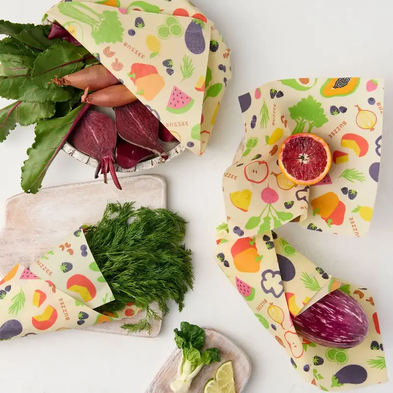 Reusable Beeswax Food Wraps - Harvest - 4 Pack