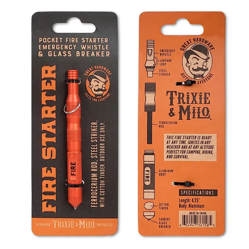 Trixie & Milo Emergency Fire Starter with Whistle