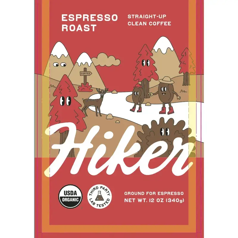 Hiker's Brew Coffee Hiker - Espresso Roast, Whole Bean Coffee - 12oz