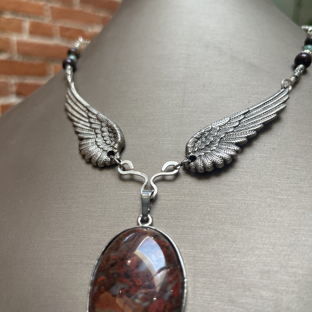 Pennyroyal Moon Wings Pendant