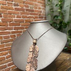 Pennyroyal Moon Feather Pendant