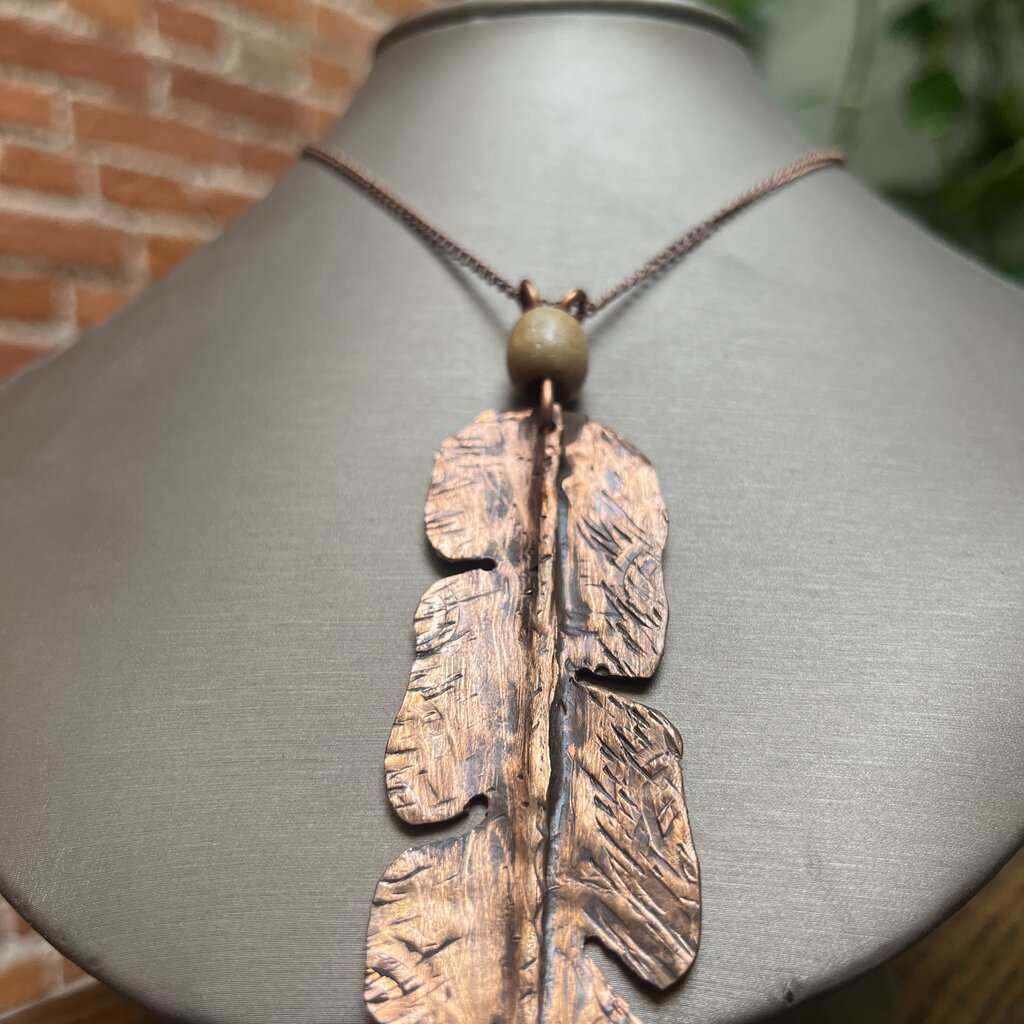 Pennyroyal Moon Feather Pendant
