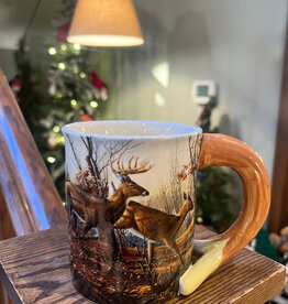 Art Brand Studios Autumn Run White Tail Deer Sculpted Mug