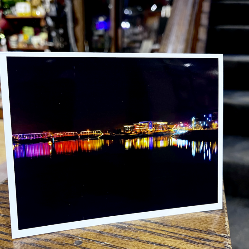 Lloyd Fleig Greeting Card - Night Lights on the Confluence