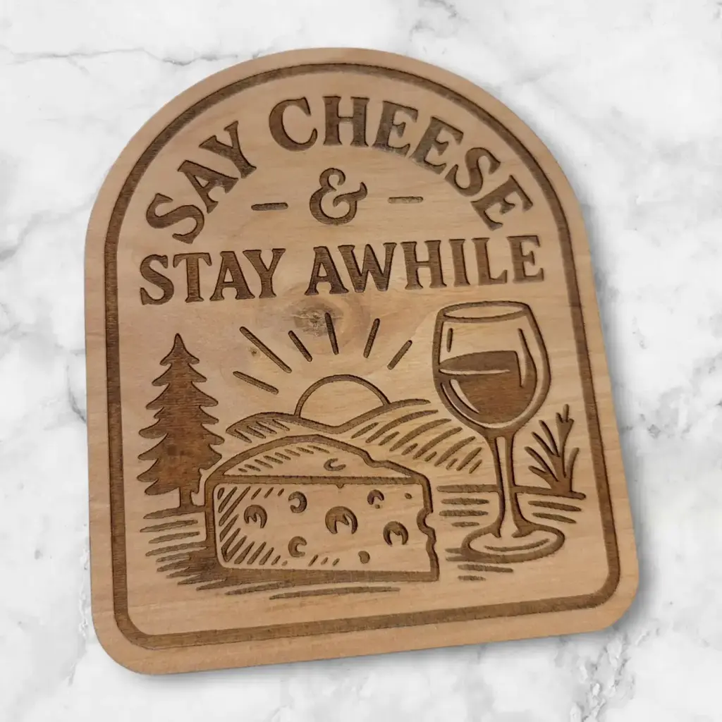 Ellie Joe Design Co. Wood Magnet - Say Cheese & Stay Awhile