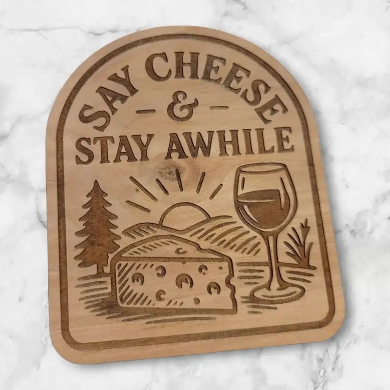 Ellie Joe Design Co. Wood Magnet - Say Cheese & Stay Awhile
