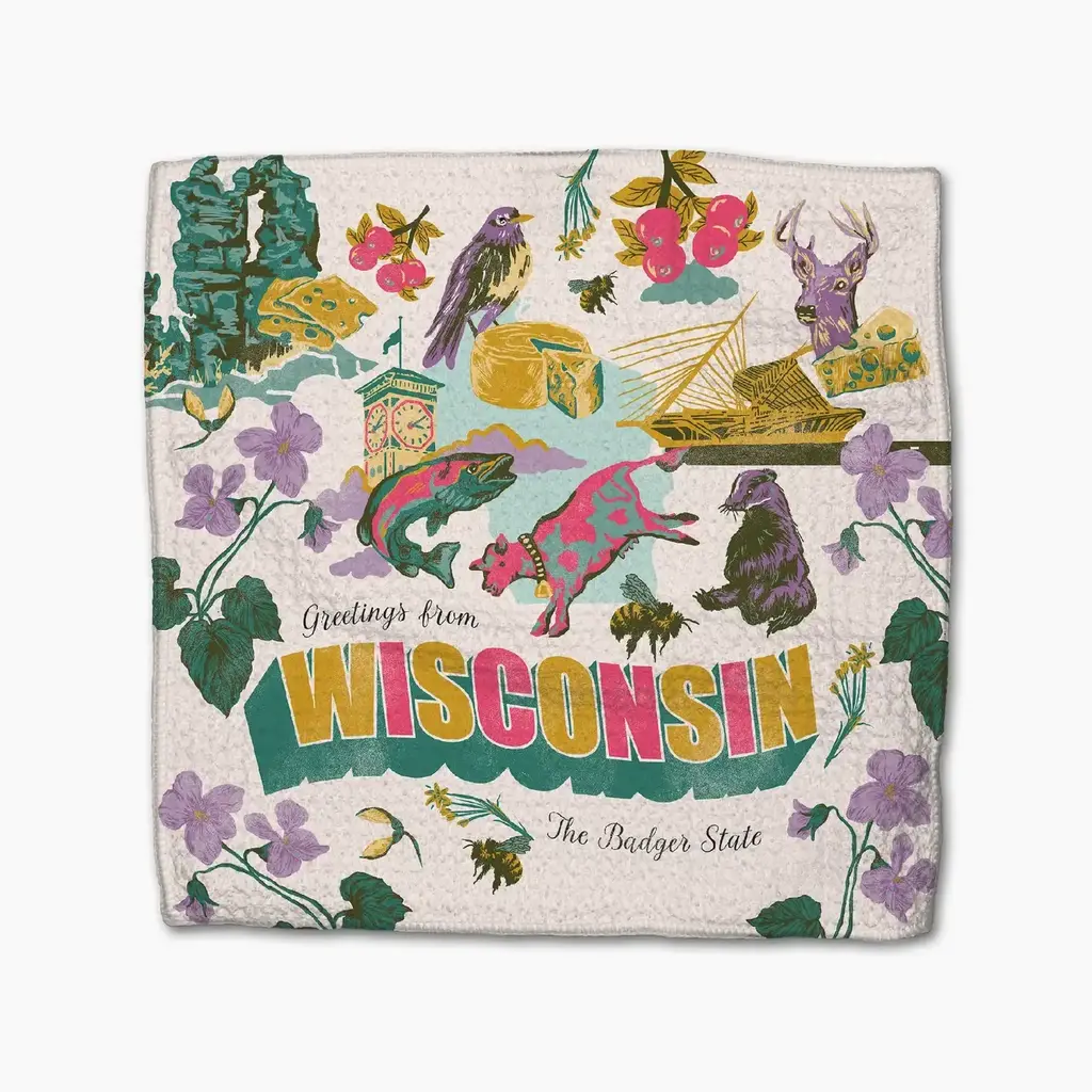 Geometry (Faire) Dishcloth Set - Greetings from Wisconsin